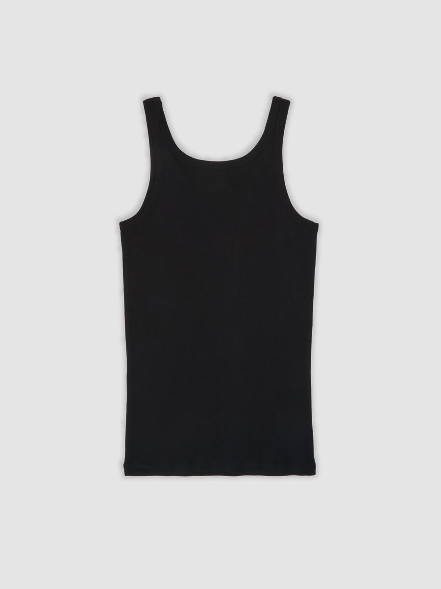 2-pack of black crew-neck vests in pure organic cotton_2