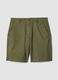 Green stretch cotton chino shorts, regular fit_4