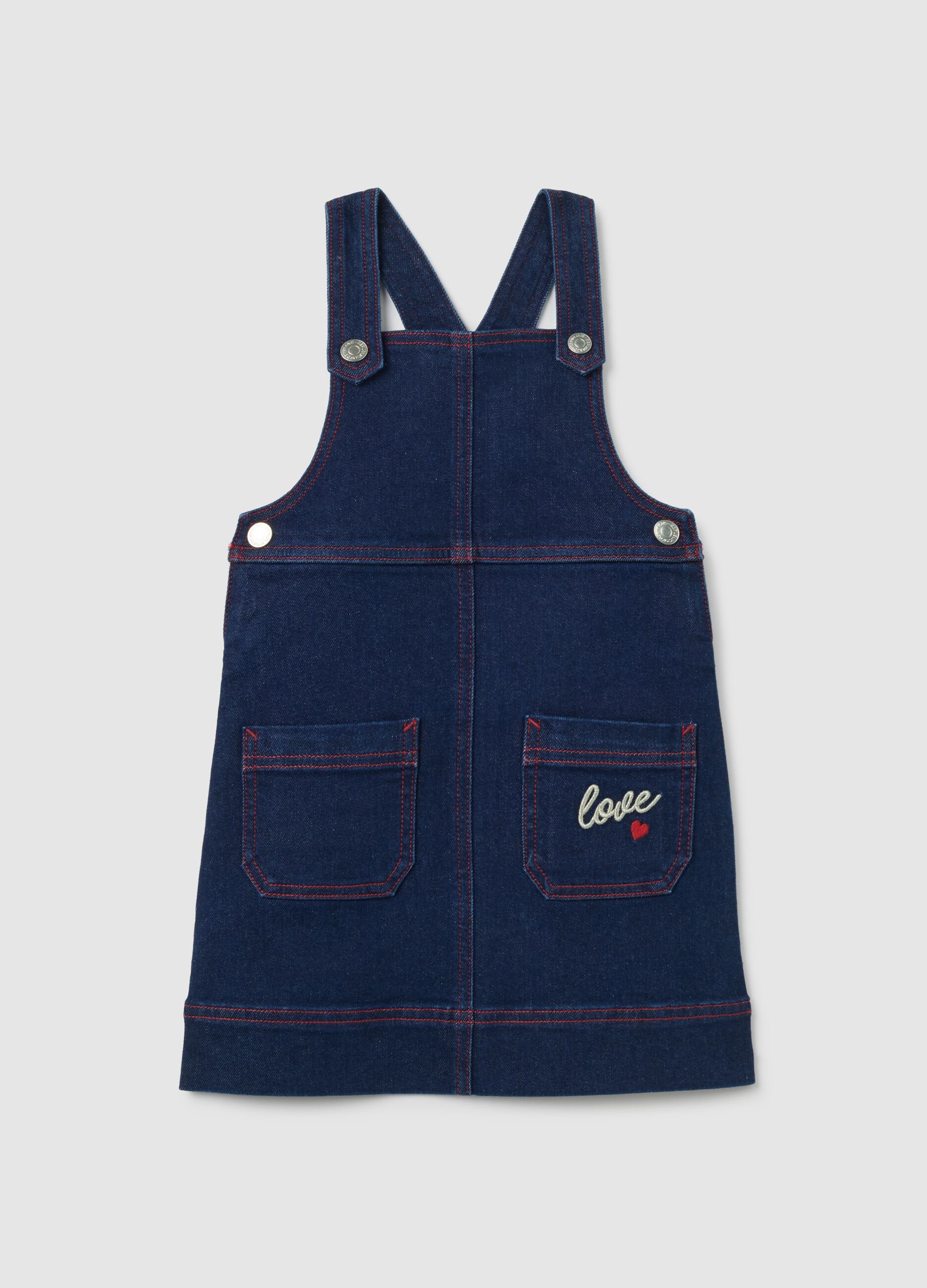 Regular fit children's denim dungarees