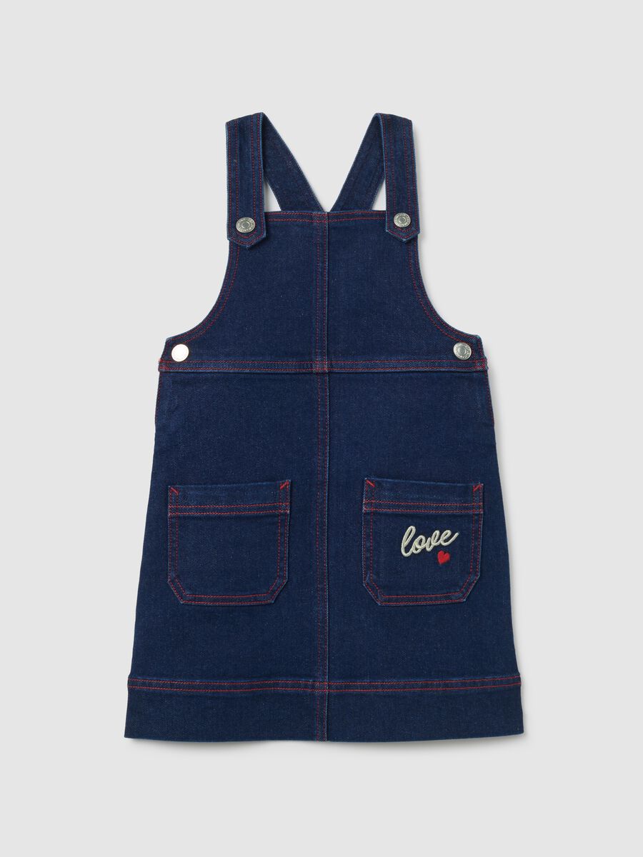 Regular fit children's denim dungarees_0