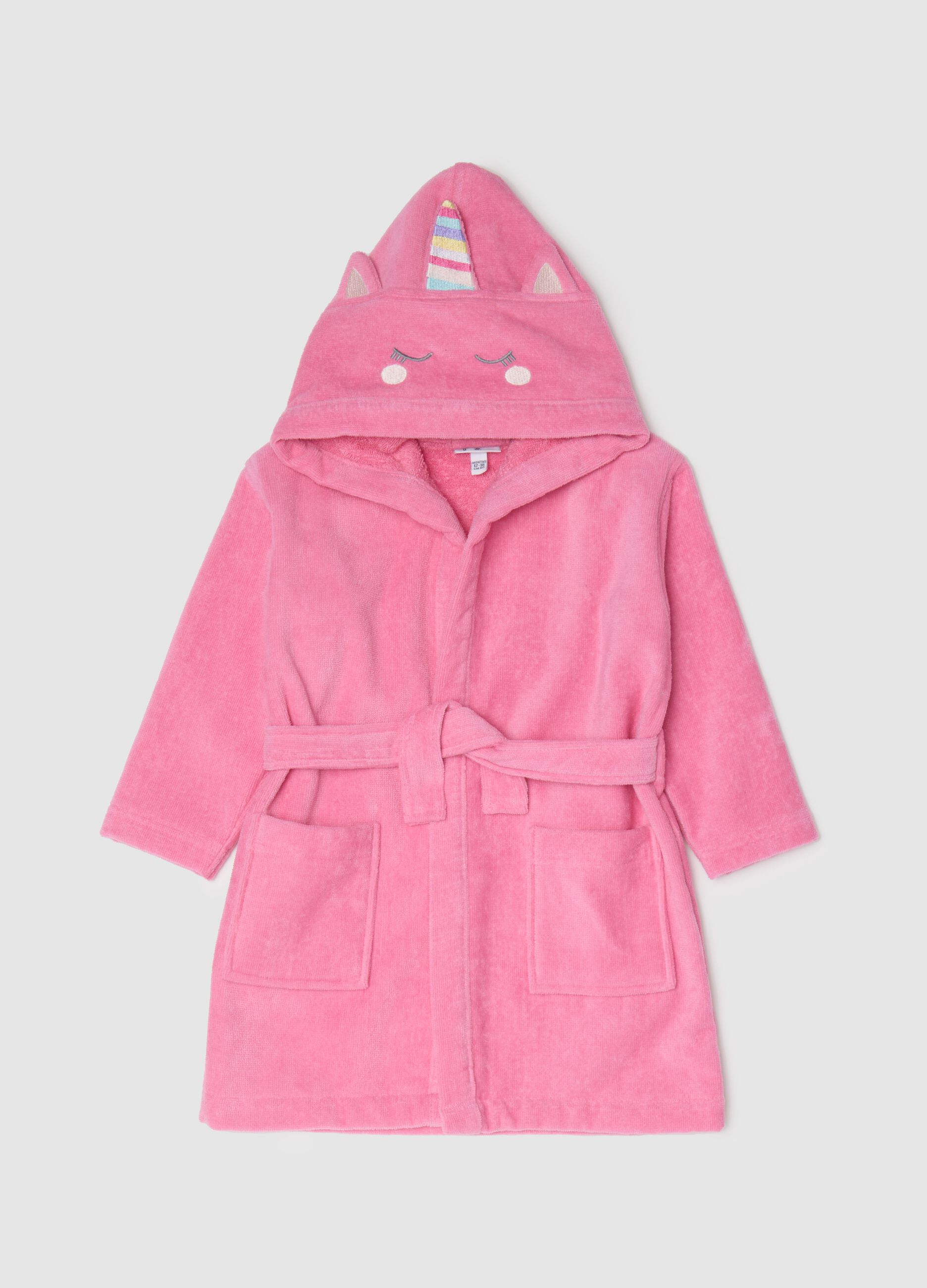 Pink Cotton Girls' Bathrobe