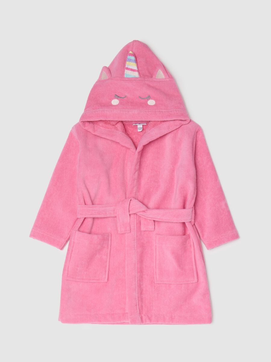 Pink Cotton Girls' Bathrobe_0