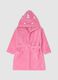Accappatoio da bambina in puro cotone rosa_0