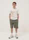 Shorts in misto cotone verde da ragazzo oversize fit_0