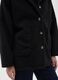 Black regular fit coat with buttons and hood_3