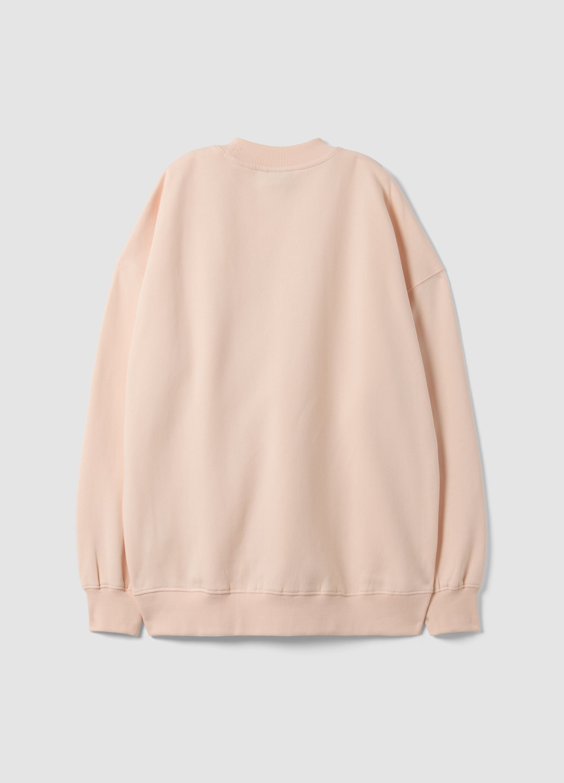 Pink cotton-blend sweatshirt with kitten print, regular fit