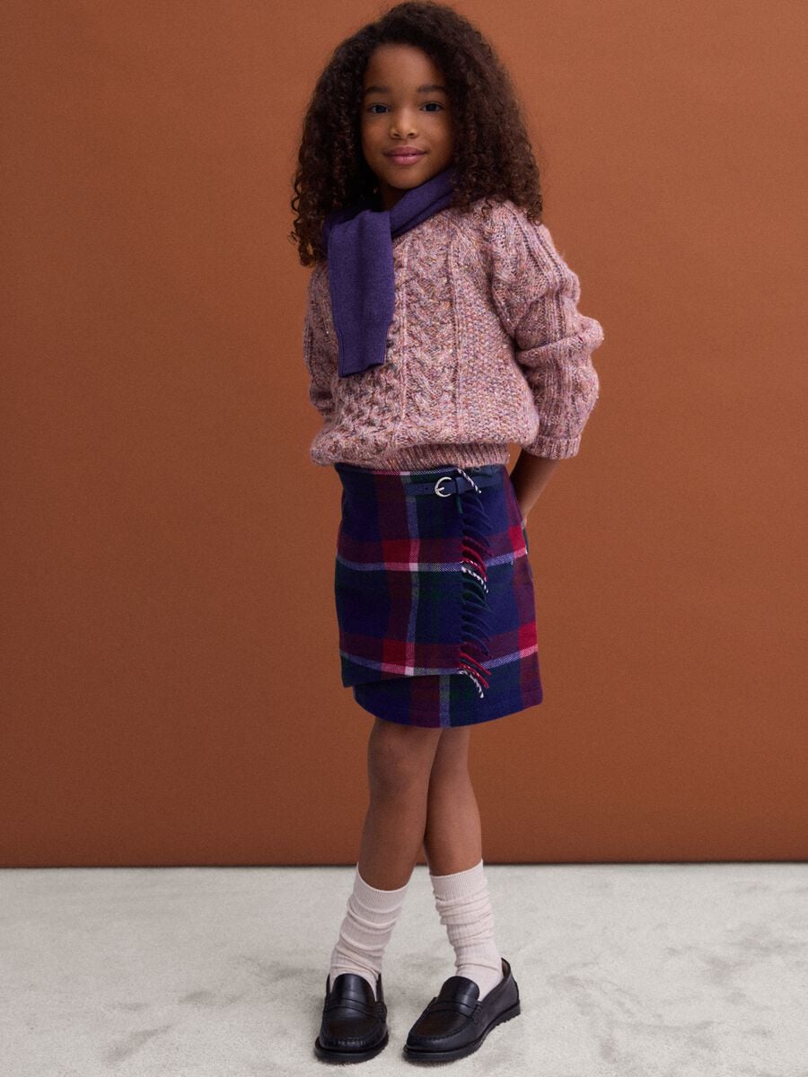 Gonna check tartan in misto lana e viscosa regular fit_0