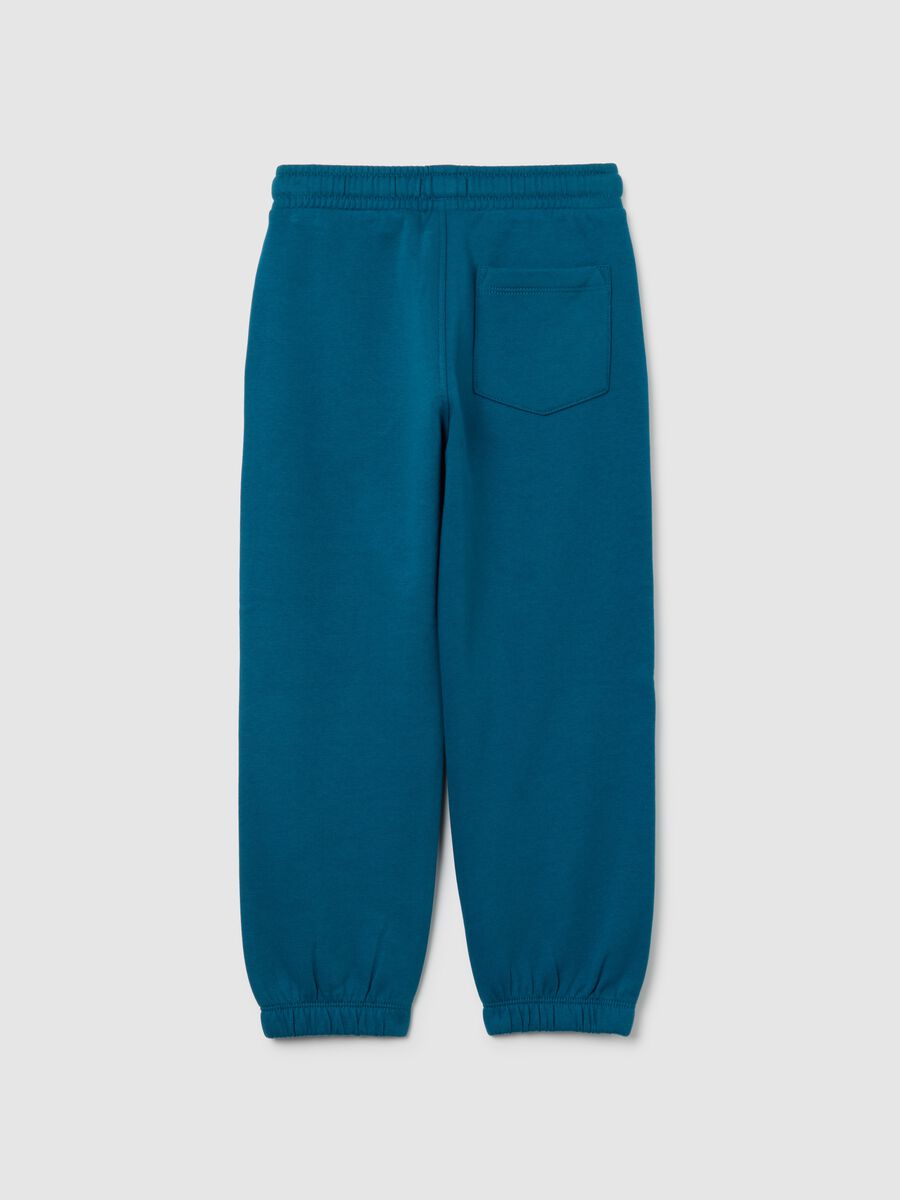 Children's blue regular fit cotton joggers_1