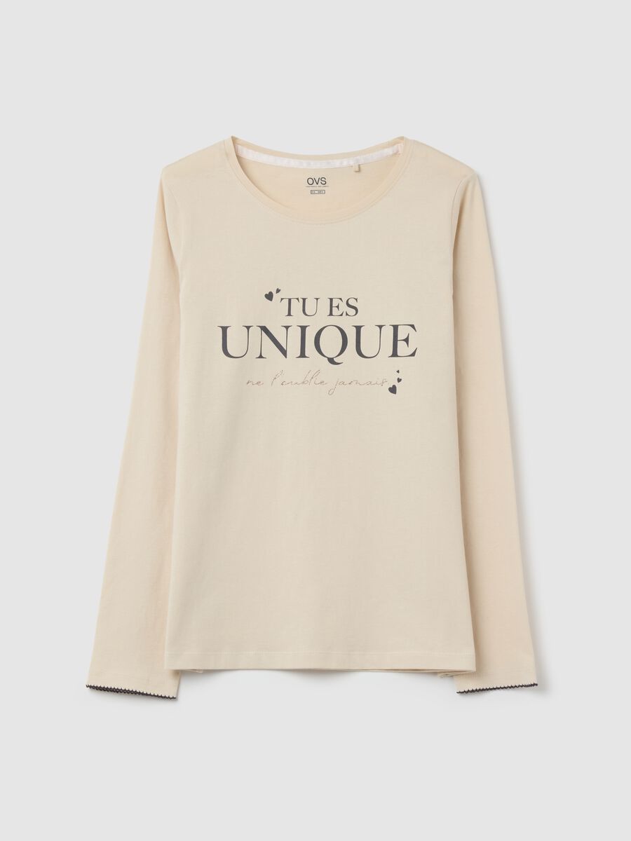 Pyjama top with "Tu Es Unique” print_4