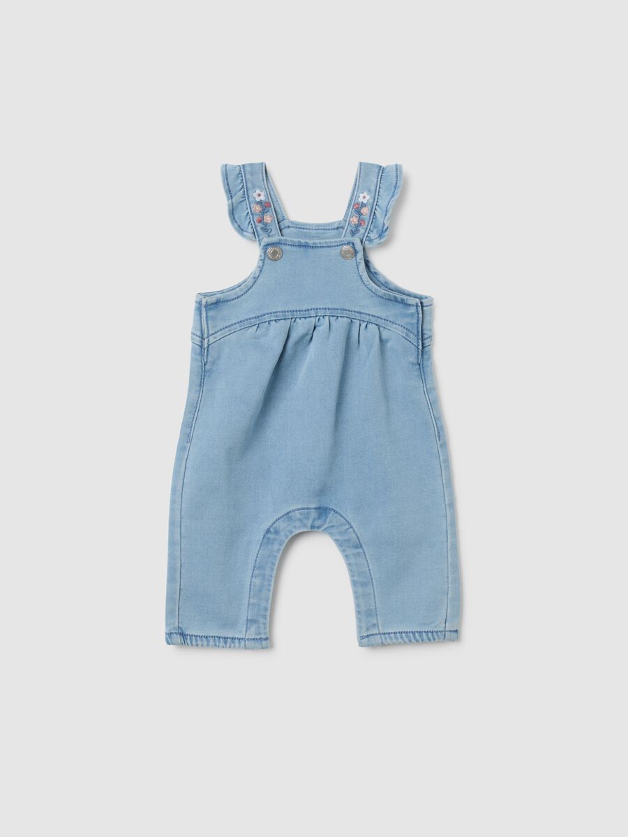 Baby Girl Denim Overalls in Light Blue Regular Fit_0