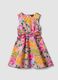 Multicoloured pure cotton dress with floral print_0