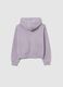 Girls' purple hoodie in pure cotton regular fit with hood and zip_4