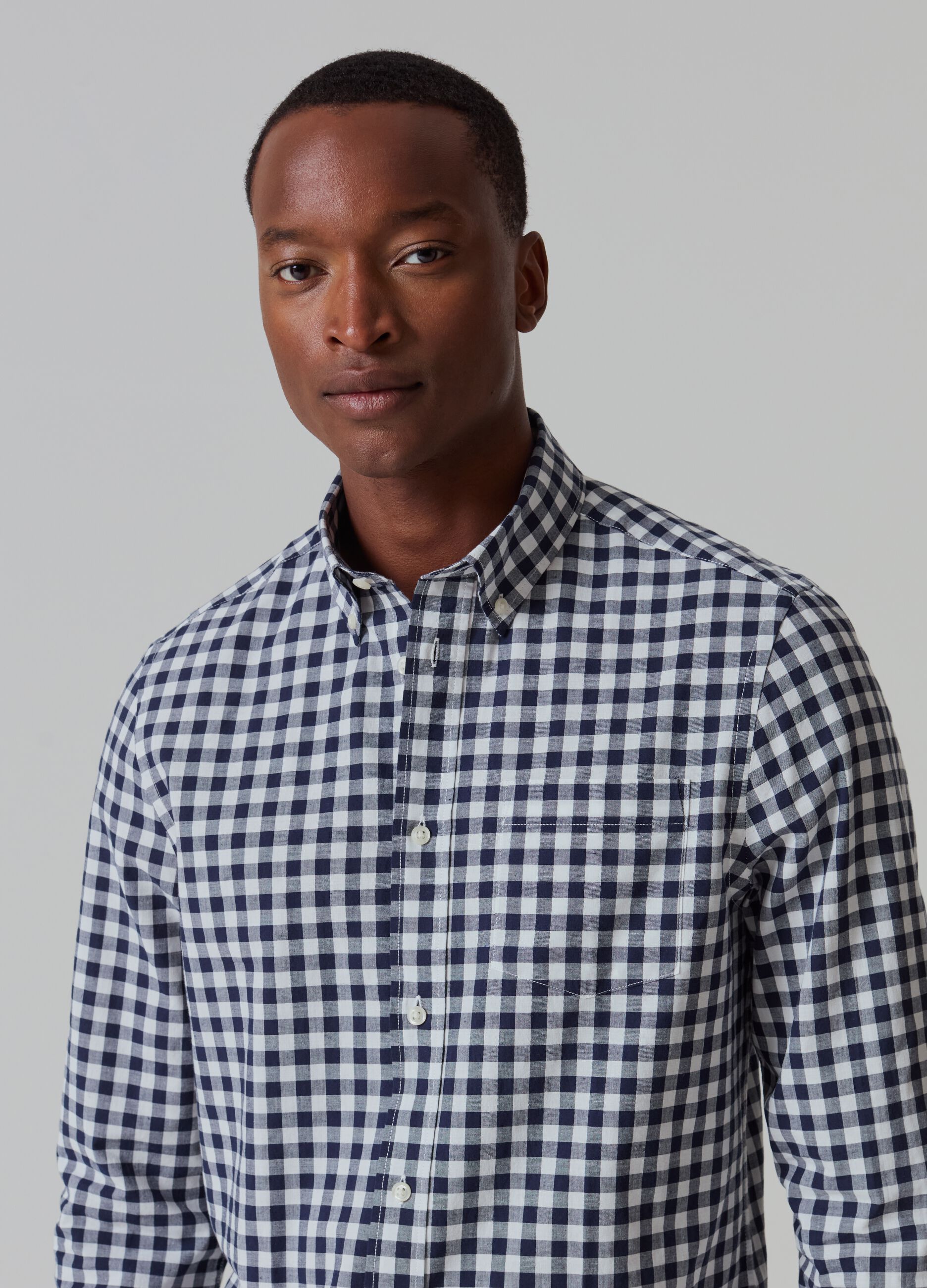 Check cotton shirt with pocket