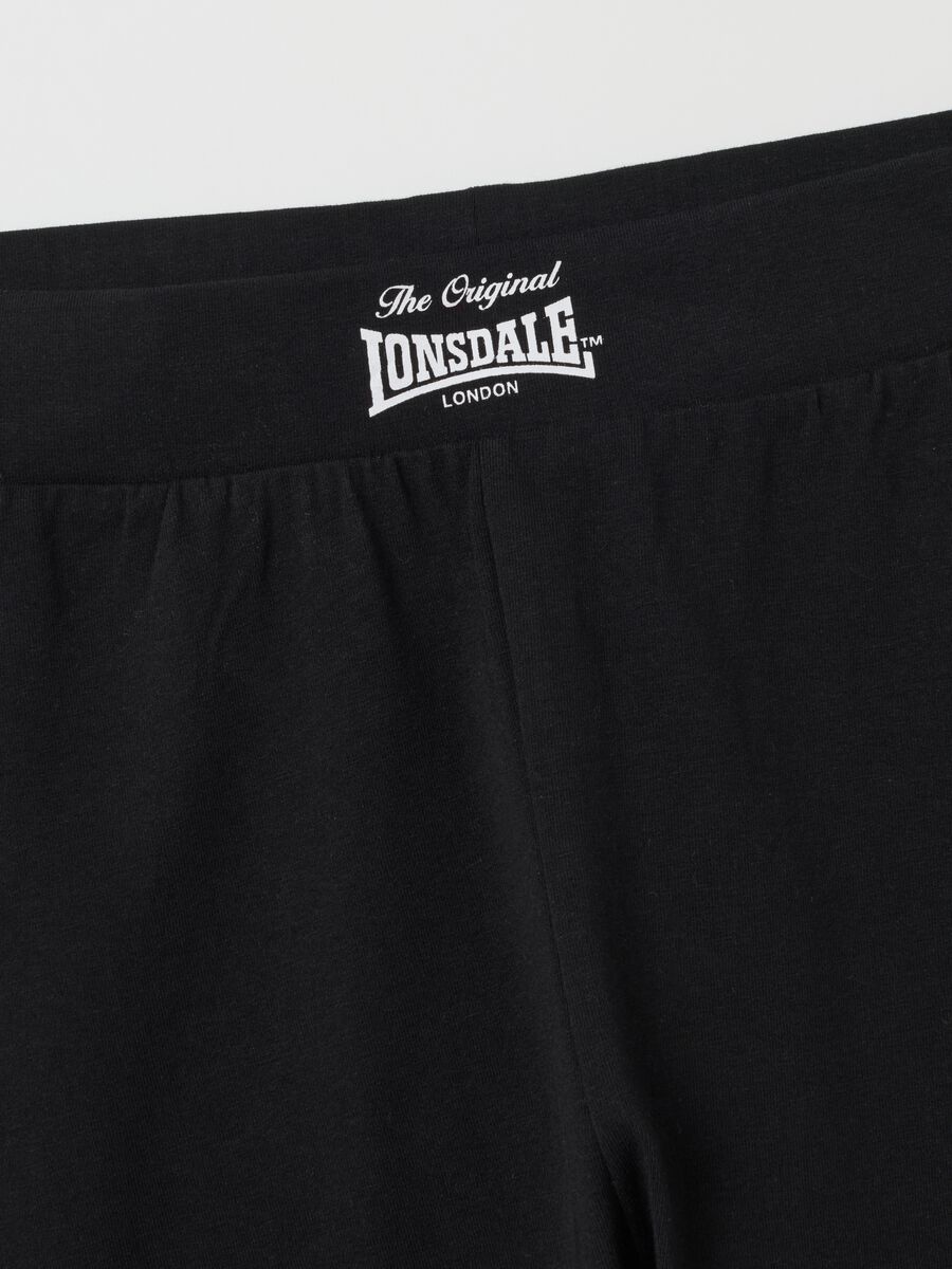 Black stretch cotton leggings regular fit_5