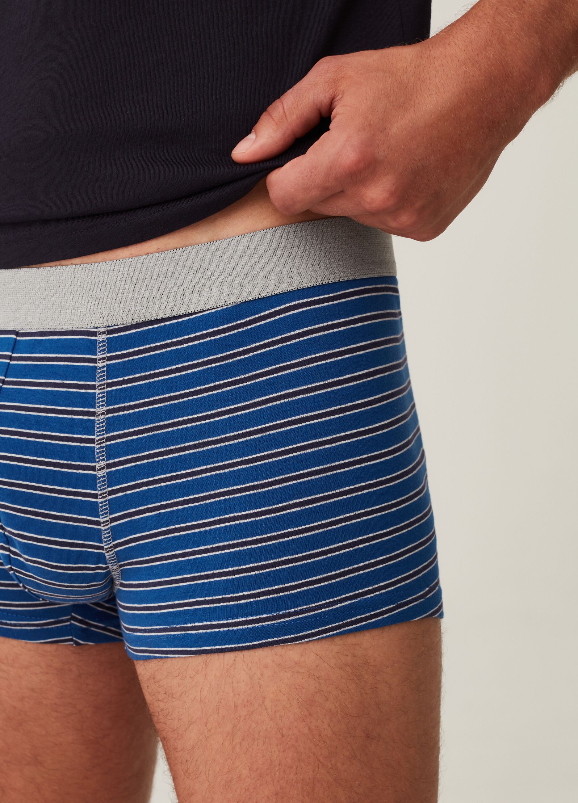 Set cinque boxer in cotone bio a righe_3