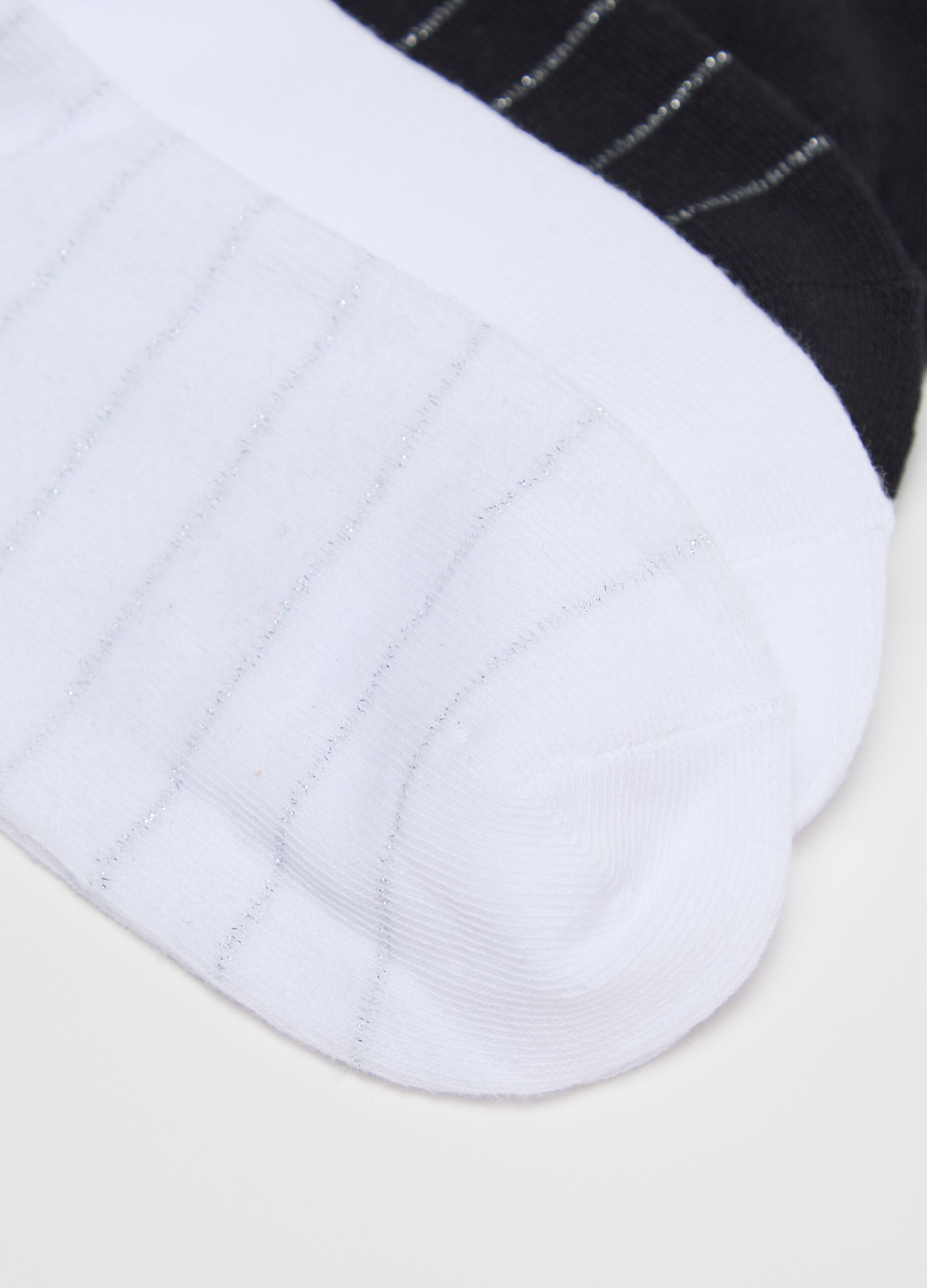 Ovs white and black stretch cotton multipack socks