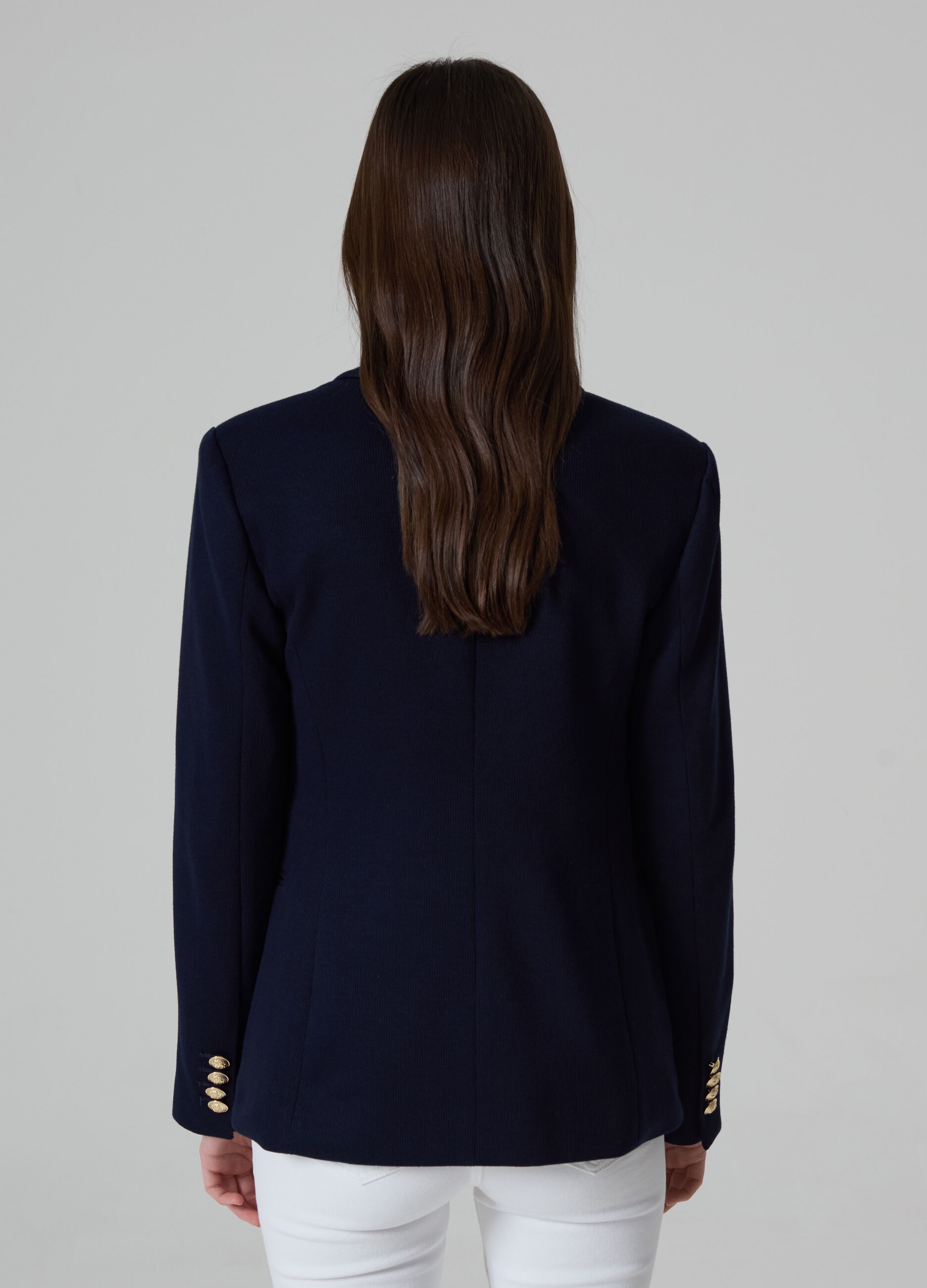 Blazer doppiopetto in maglia a costine
