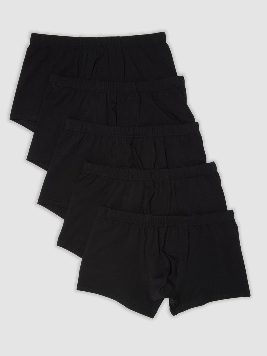 Multipack di cinque boxer neri in cotone organico_4