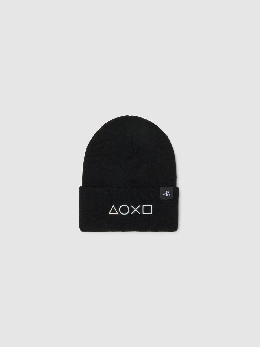 Children’s Black Beanie with Playstation Embroidery_0