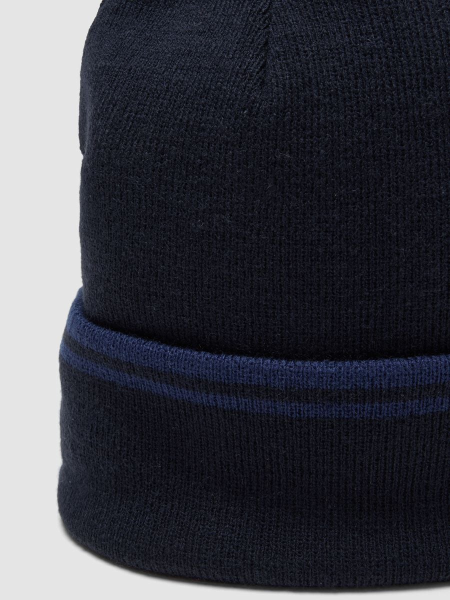 Blue beanie with turn-up_2