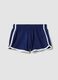 Blue pure cotton shorts with elasticated waist, regular fit_4