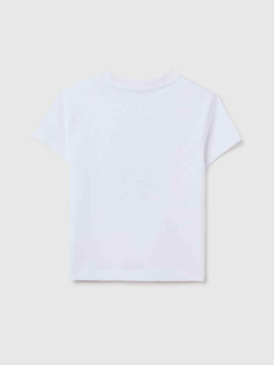 T-shirt da ragazza in puro cotone bianca regular fit_1