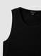 Black ribbed stretch-cotton fitted tank top_5