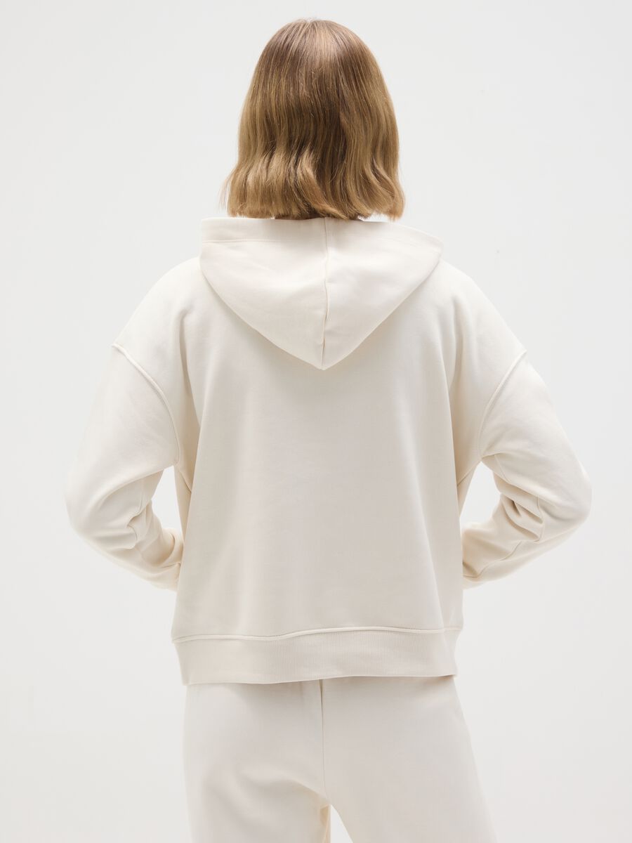 Felpa in misto cotone bianca regular fit_2