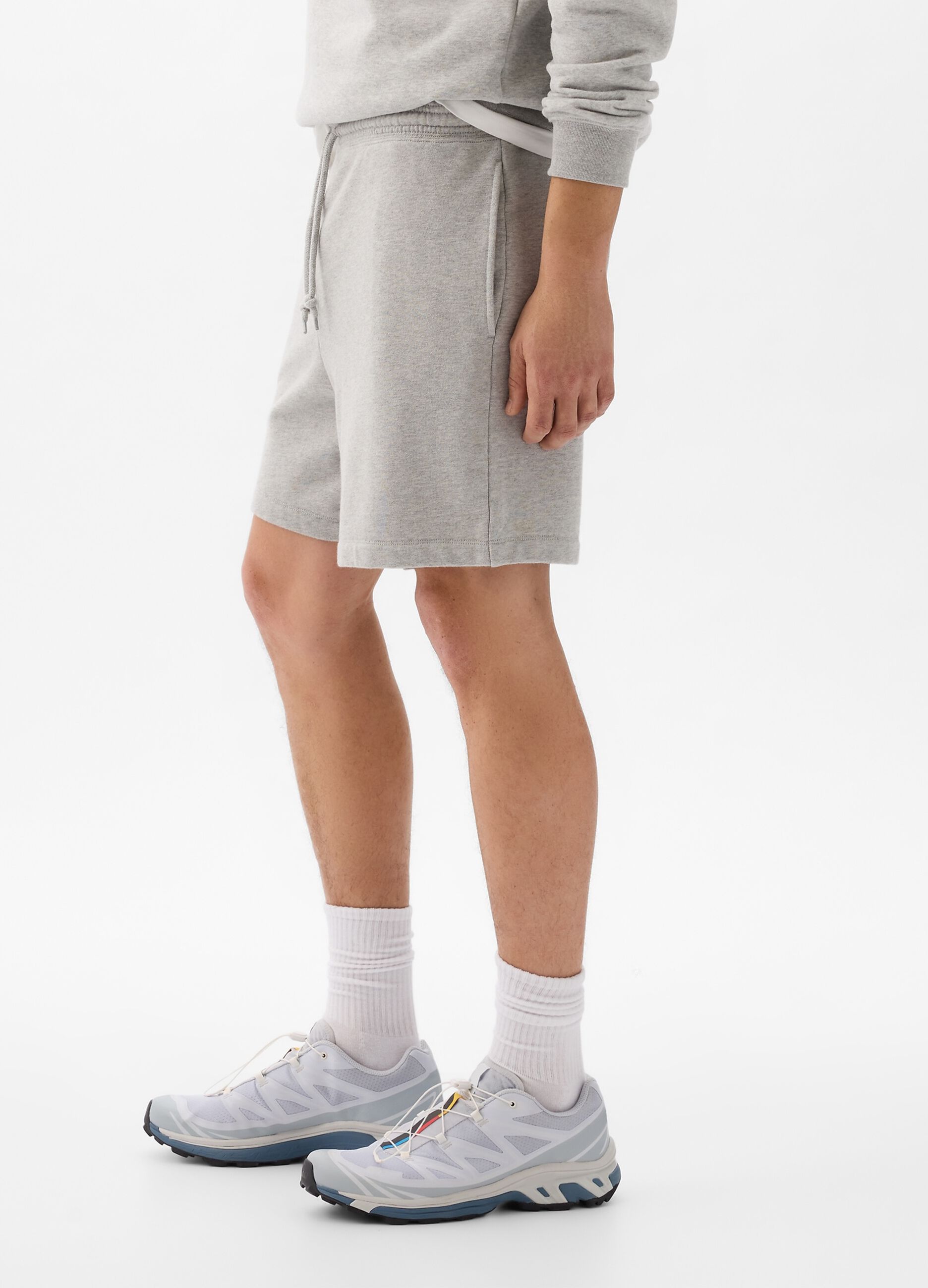 Bermuda joggers in fleece with drawstring