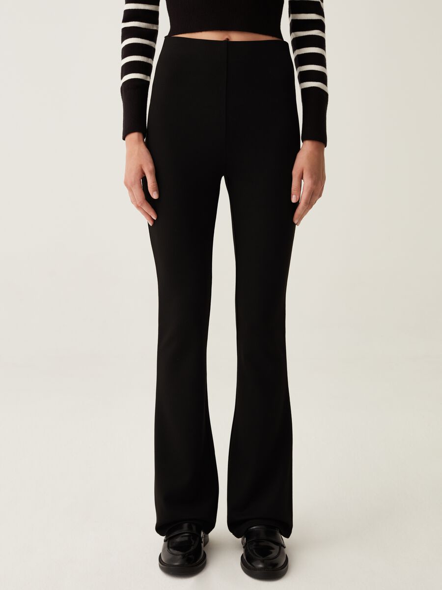 Leggings flare fit a vita alta_1