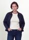 Blue pure cotton jacket with contrast collar, regular fit_1