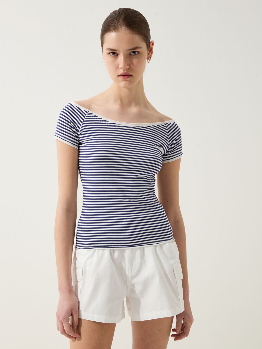 T-shirt with boat neck_1