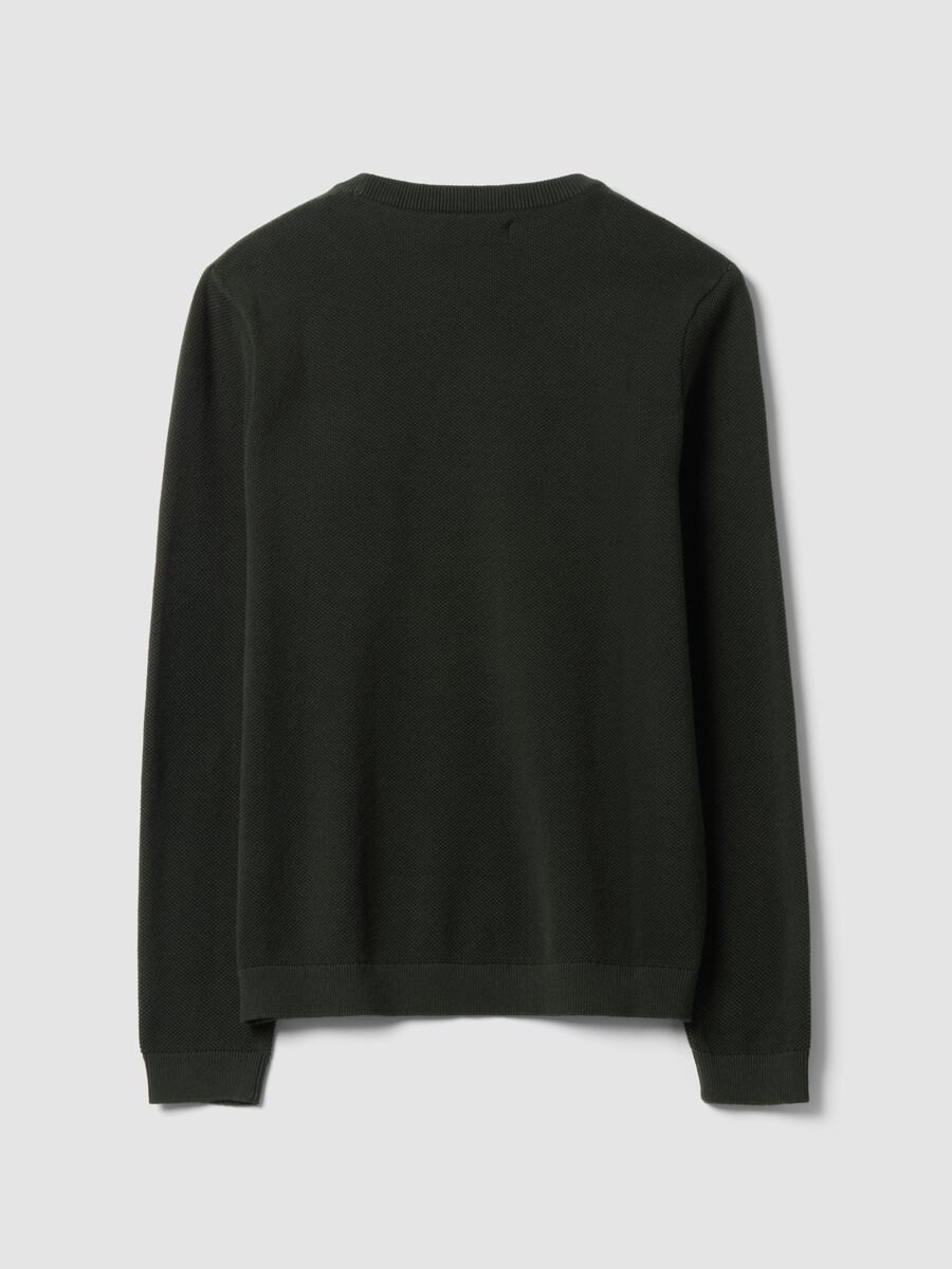 Maglia verde in puro cotone girocollo regular fit_6