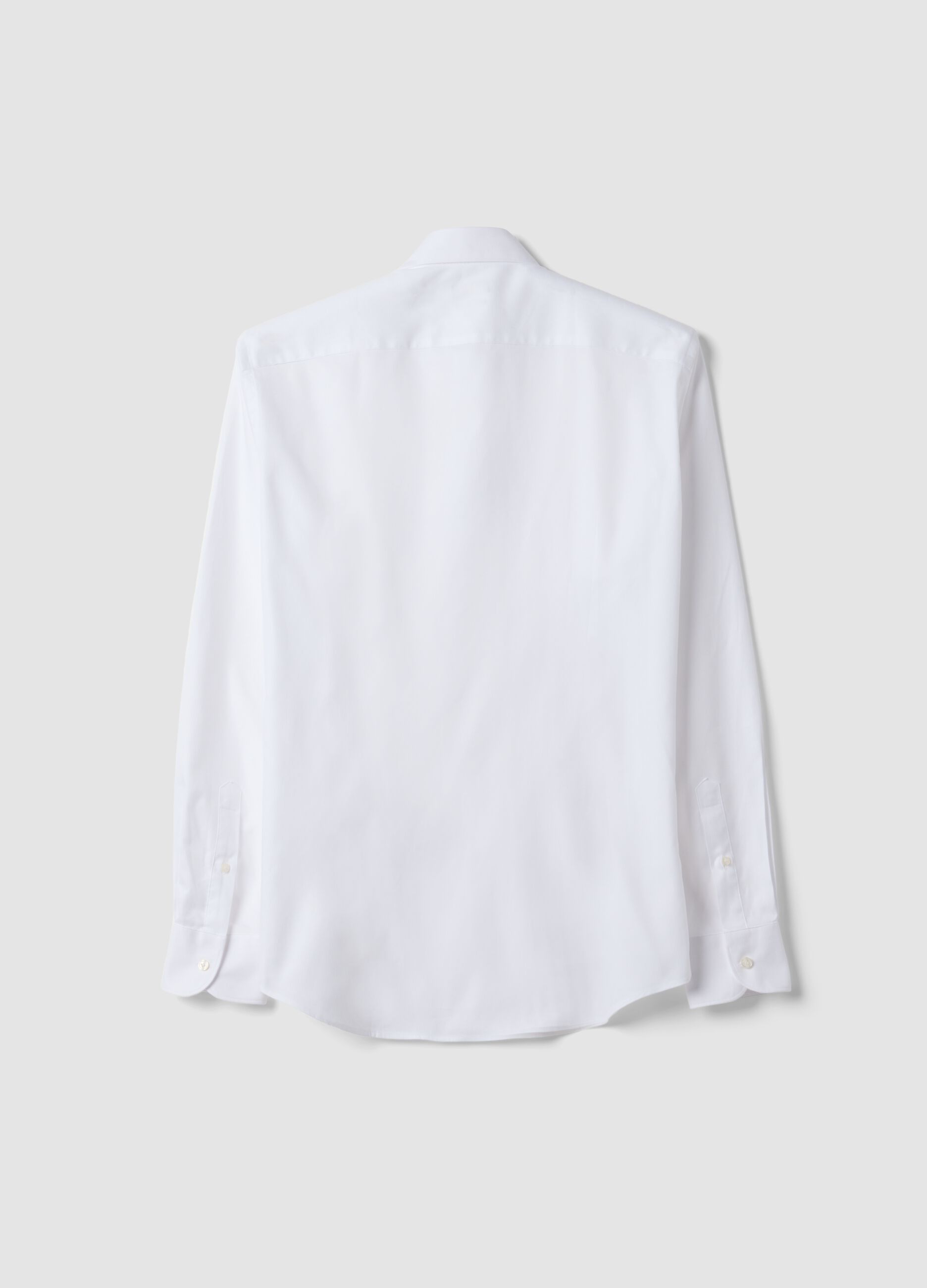 White pure cotton slim-fit shirt