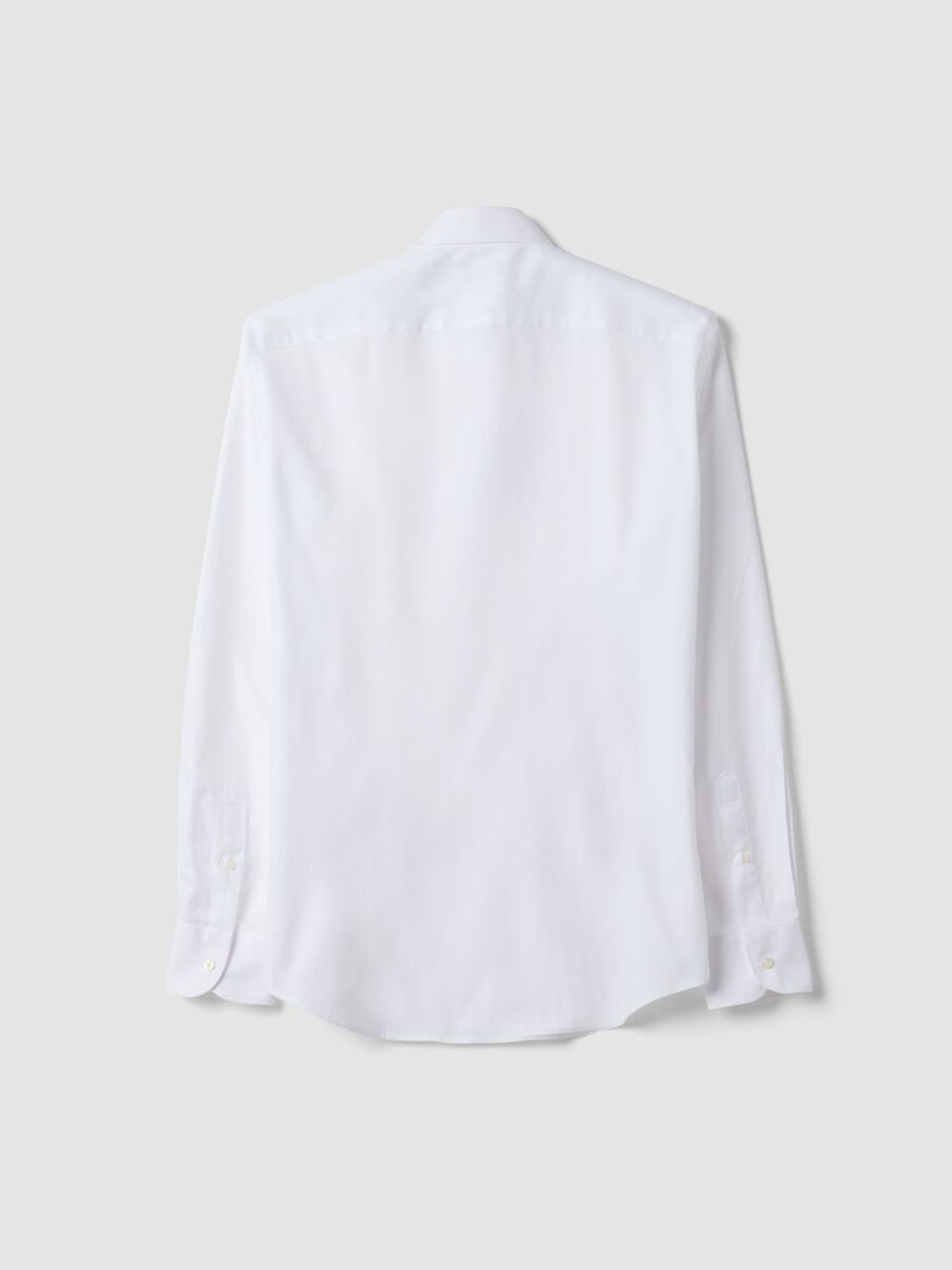 Camicia bianca in puro cotone slim fit_2
