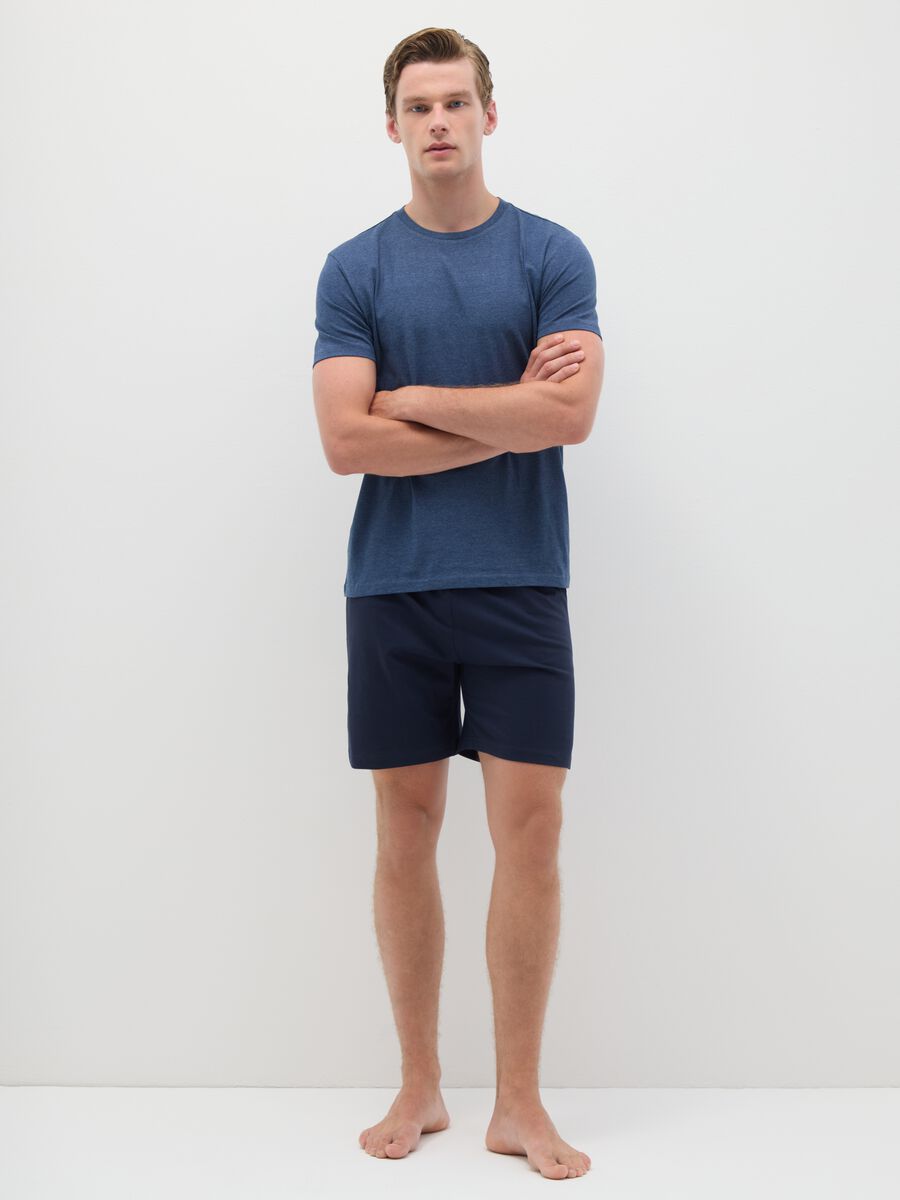 Blue cotton blend pyjamas, regular fit_0