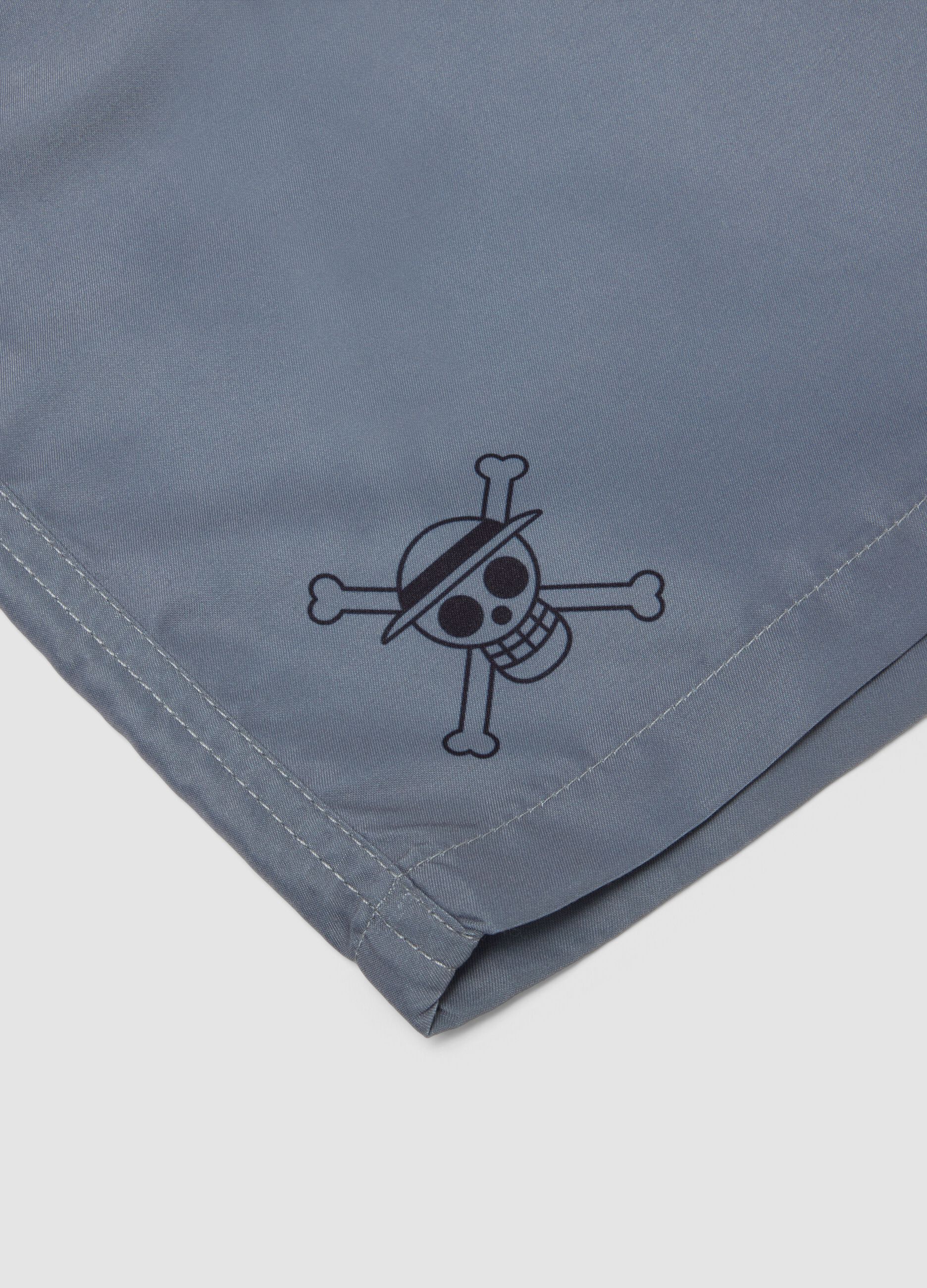 Kids' Grey Swim Shorts Regular Fit with One Piece Print