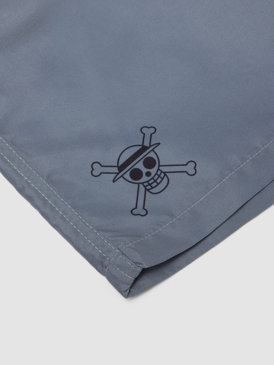 Kids' Grey Swim Shorts Regular Fit with One Piece Print_3