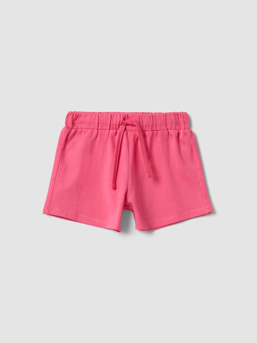 Girls&rsquo; pink pure cotton shorts, regular fit_0