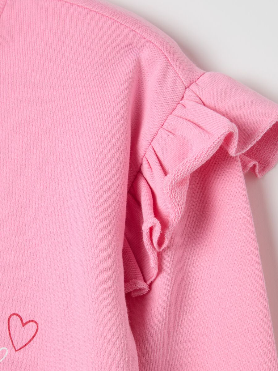 Sweatshirt with flounce and "I love you cherry much” print_3