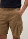 Beige pure cotton cargo Bermuda shorts, regular fit_3