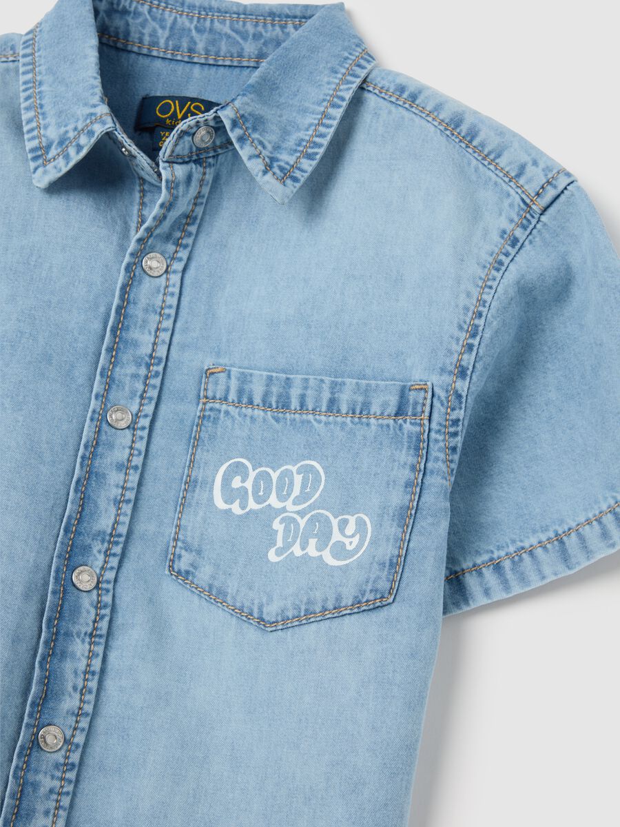 OVS Kids Short Sleeve Denim Shirt for Boys_2