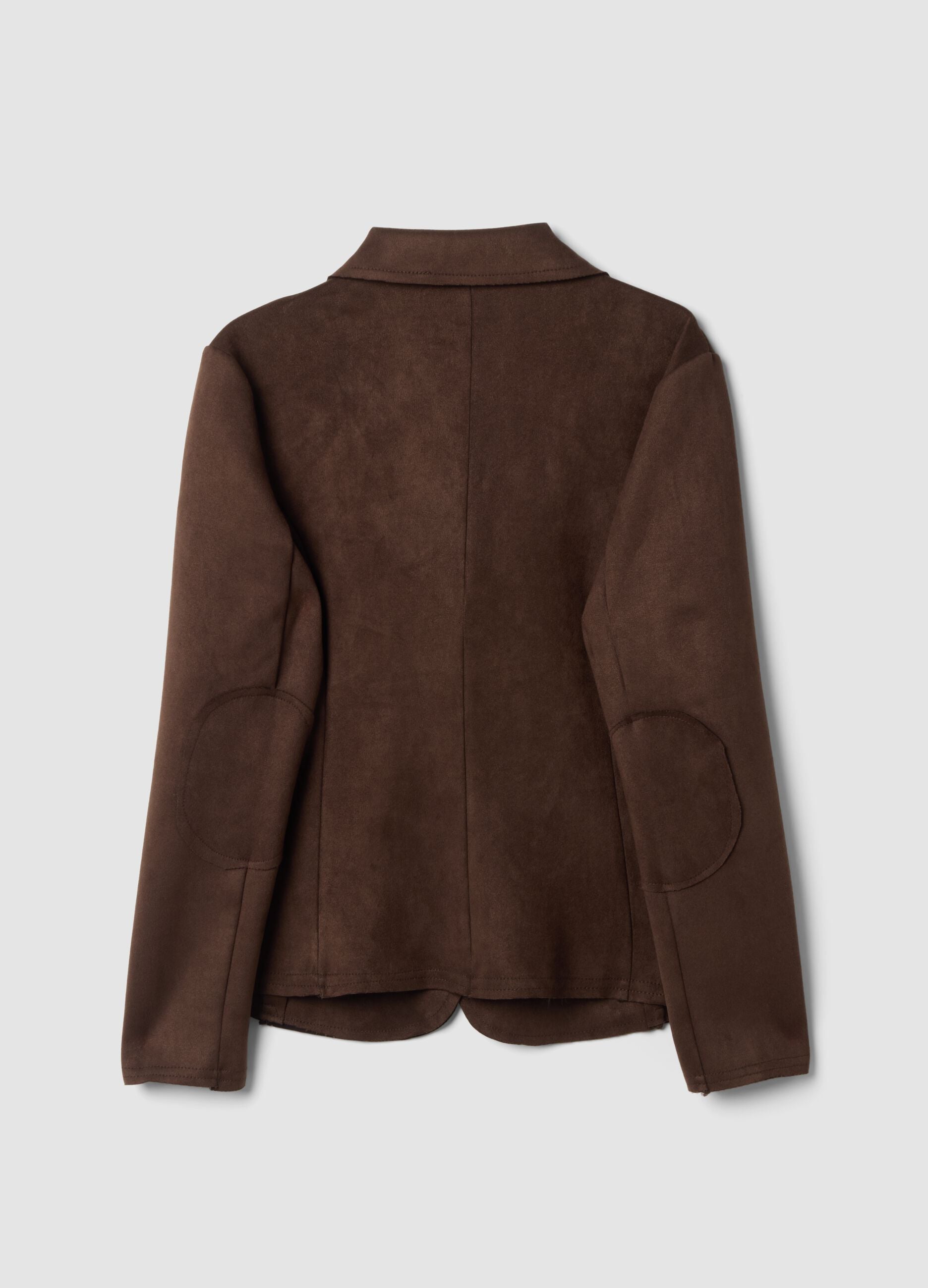 Brown regular-fit jacket with lapels and patch pockets