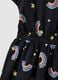 Girls' regular fit black pure cotton dress with rainbows_3