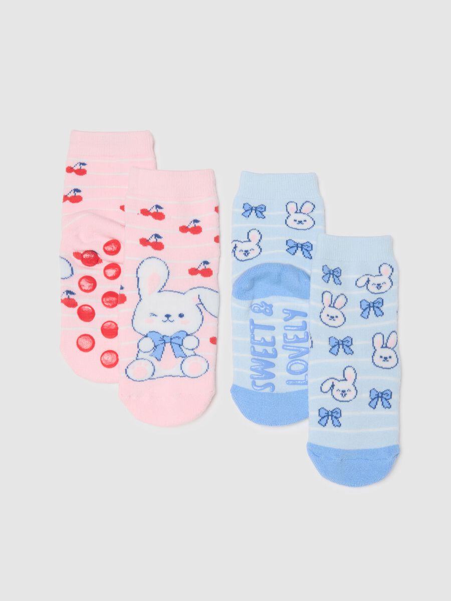 Pack of multicolour cotton stretch socks for girls with designs_0