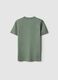 Boys' green crew-neck T-shirt in pure cotton over fit_4