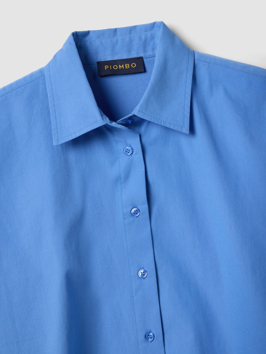 Camicia in puro cotone azzurro oversize fit_5