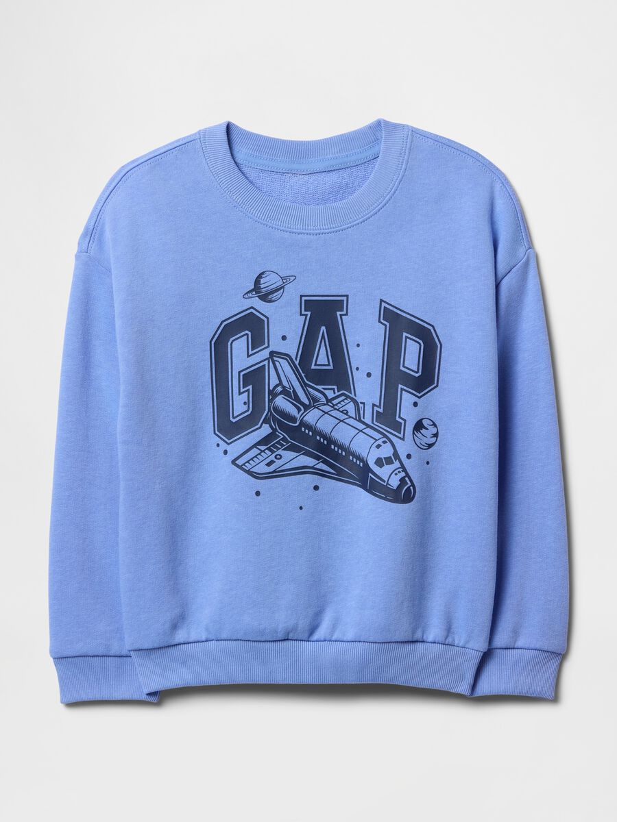 Blue sweatshirt with GAP print and shuttle design_0