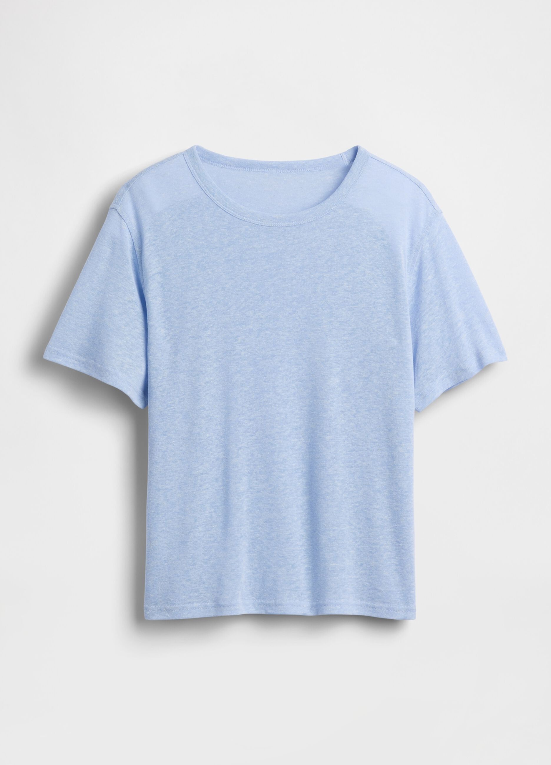 Short-sleeved linen-blend T-shirt
