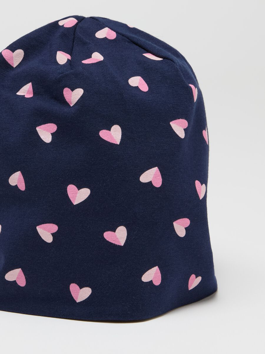 Hat and neck warmer set with hearts print_2